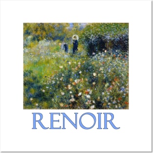 Woman with a Parasol in the Garden by Pierre-Auguste Renoir Posters and Art